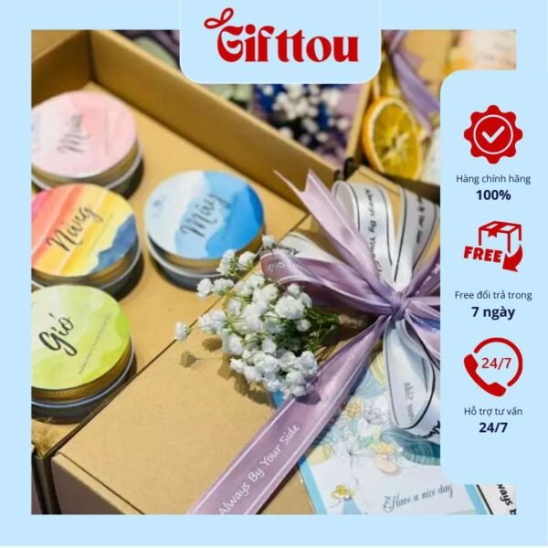 Quà tặng nến thơm mix túi chườm (TẶNG TÚI) tặng sinh nhật ( bạn gái bạn trai ) GIFTOU