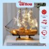 Thuyền buồm gỗ mô hình có đèn Led ánh sáng đặc sắc – Decor, trang trí nhà cửa